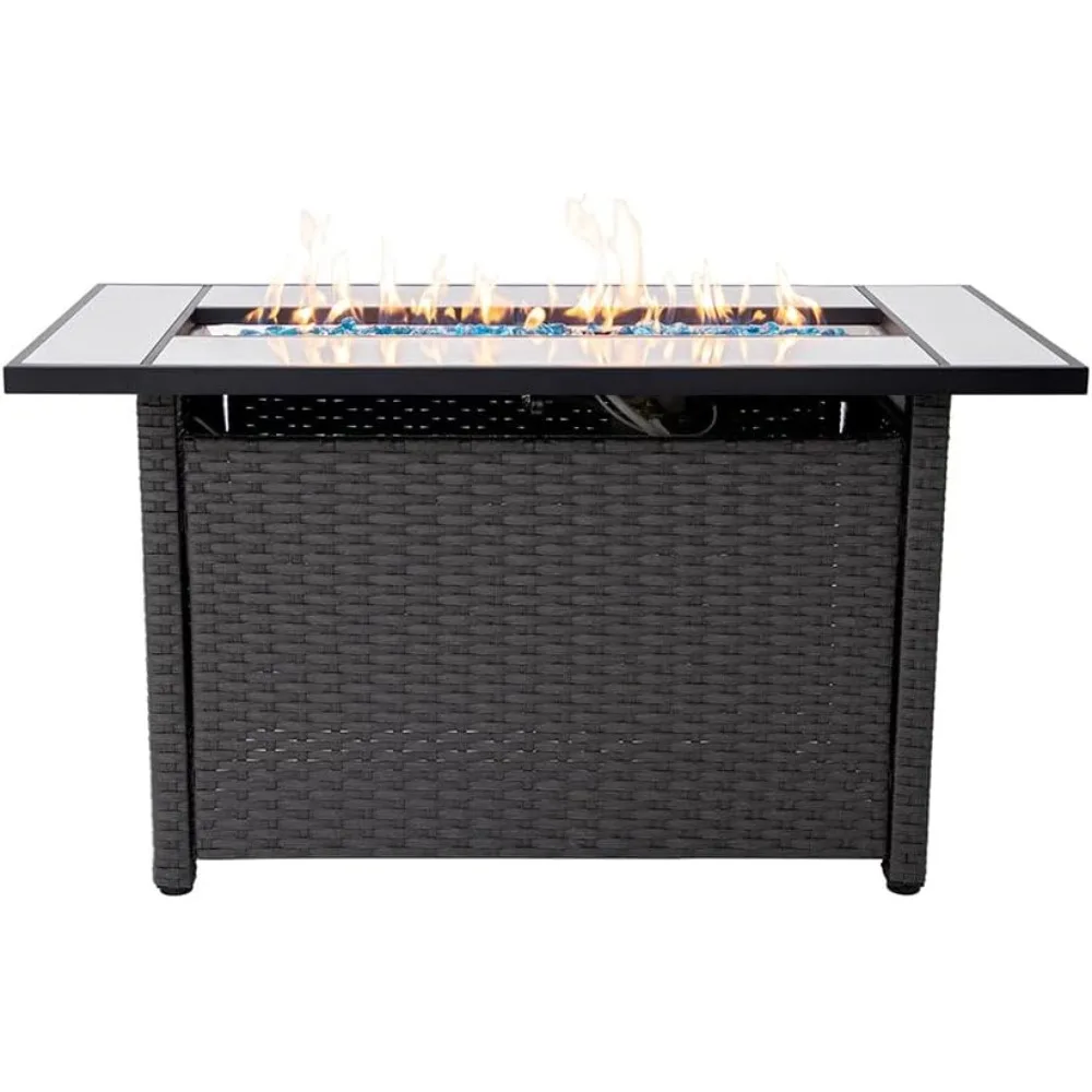 

Propane Fire Pit Table 45 Outdoor Firepit 50,000 BTU Firepits for Outside with Lava Rocks and Removable Lid Metal Fire Pi