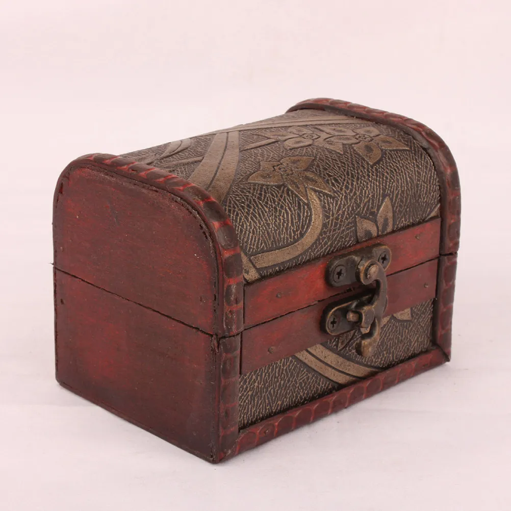 

1Pcs Wooden Jewelry Box 10.5cm Flower Carved Retro Storage Box for Necklaces Earrings Bracelets Brooches Hair Clips Gift