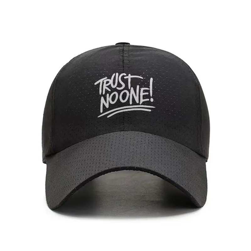 Trust No One Quick Dry Baseball Cap Adjustable Breathable Lightweight Sports Hat