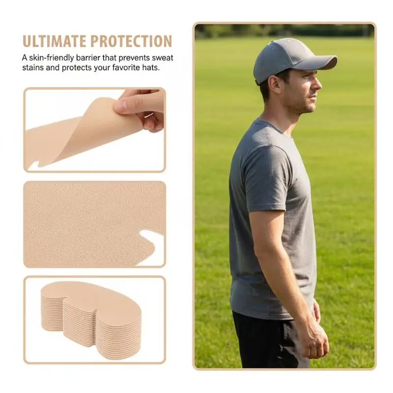 Disposable Hat Sweat Pad Adjustable Absorbent Hat Liner For Baseball Caps And Shirts Collar Protector Hiking Accessories