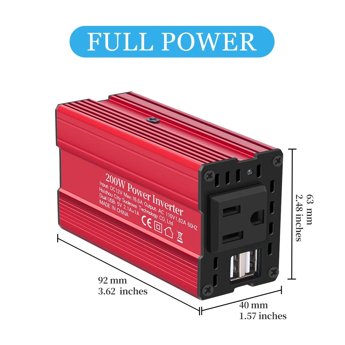 Portable Car Power Inverter Charger Converter Adapter US Socket DC 12V to AC 110V 3000WPower Solar Car Inverters Digital Display