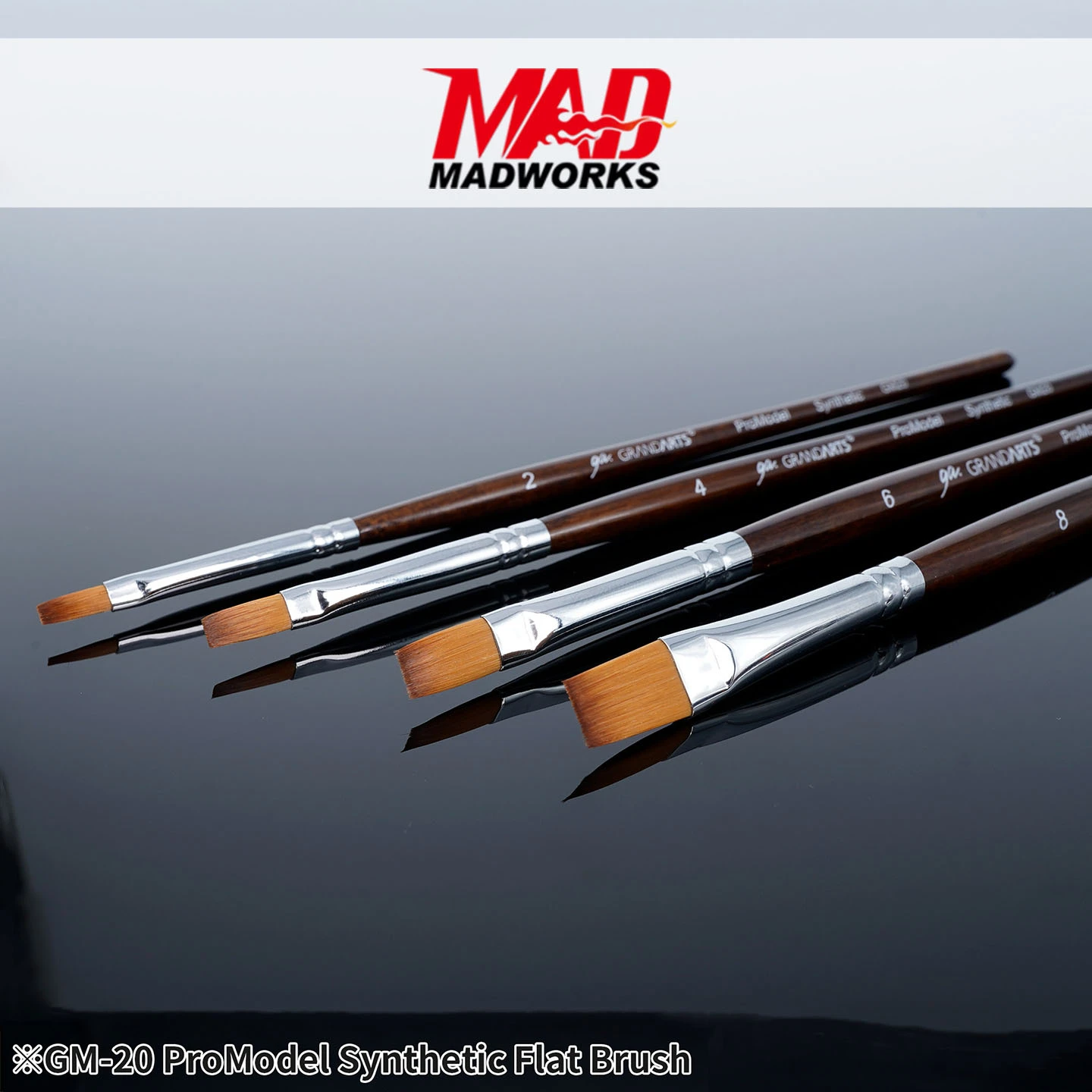 

Mad Works Tools Advanced Nylon Hair Flat Pen Set Set 4 Pens Colored Gm-20