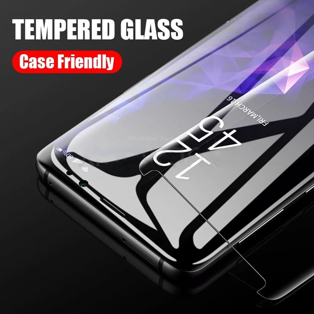 3D Curved Glass For Samsung Galaxy S8 S9 Plus Note 8 9 Tempered Glass Case Friendly Screen Protector