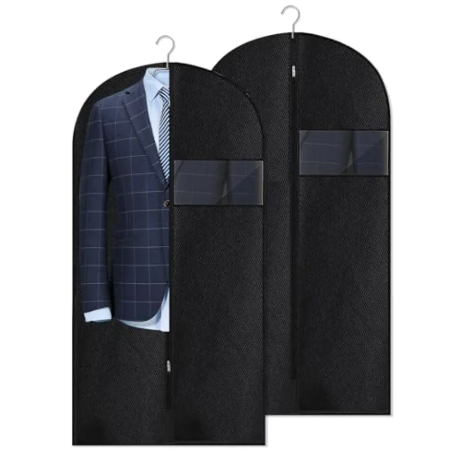 

Hanging Garment Bag, 45 Inch Black Garment Covers with Zipper, Garment Covers for Storage and Travel, Hanging Clothes Cover Dre