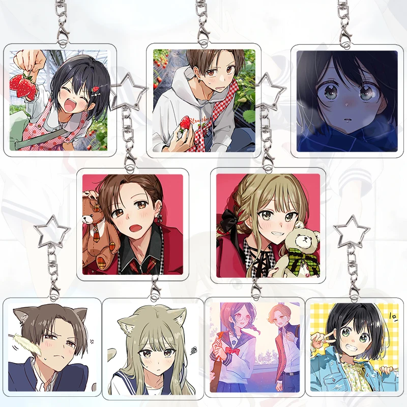 

10 шт. акриловых брелоков с персонажами аниме Senpai Is An Otokonoko, милые подвески-брелоки, декоративные подарки для фанатов