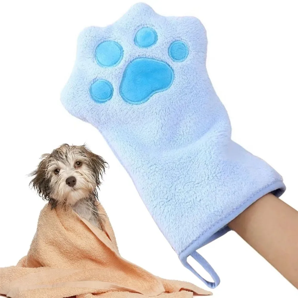 Portable Special Cat Bath Towel Professional Absorbing Pet Drying Glove Deshedding Durable Pet Towel Glove for Cat/Dog