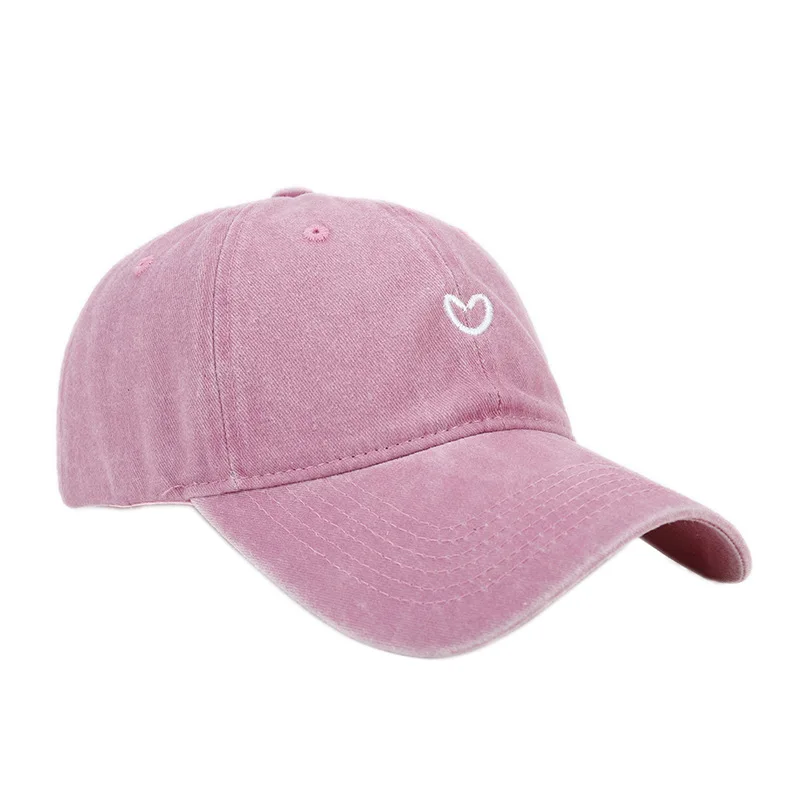 หมวกเบสบอลทรงนุ่มปักลายหัวใจสไตล์วินเทจ - หมวกวิ่งป้องกันแสงแดดสำหรับกิจกรรมกลางแจ้งแบบลำลองสำหรับทุกเพศ