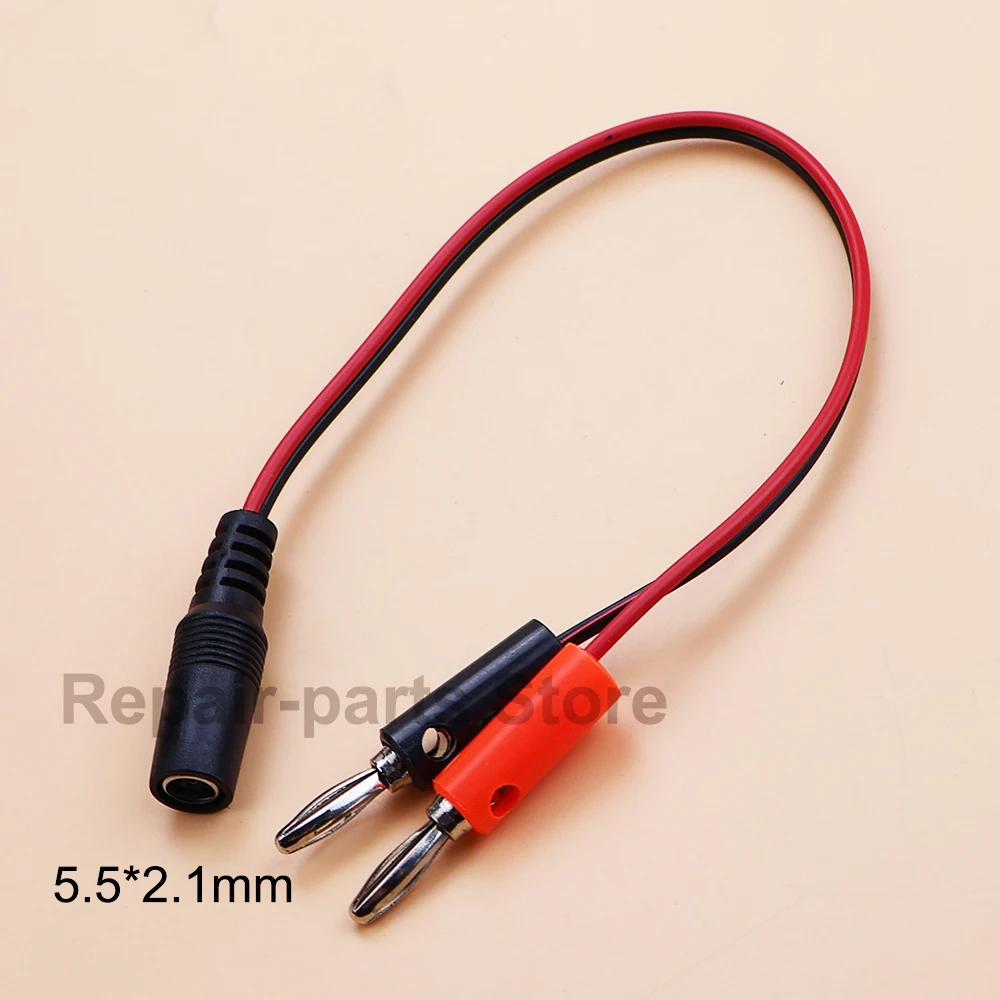 DC-Stecker auf Bananenstecker-Kabel 4mm Stromtestkabel DC5.5-2.1 Laternenstecker DC-Stecker DC-Buchse 27CM – Detail 2