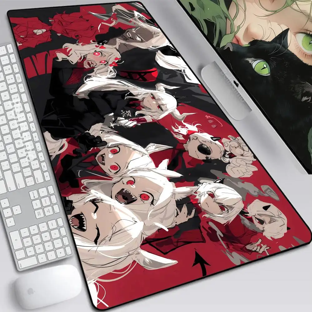 Imagem -02 - Gamer Gaming Mouse Pad Faça Você Mesmo Helltaker Anime pc Computer Desk Mat Foto Personalizada Otaku Bloqueio Borda Xxl