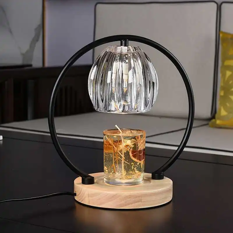 Retro Glass  Aromatherapy Candlestick Lamp Bedroom Bedside Atmosphere Desk Lamp Study Office Home Candle Warmers Lamp