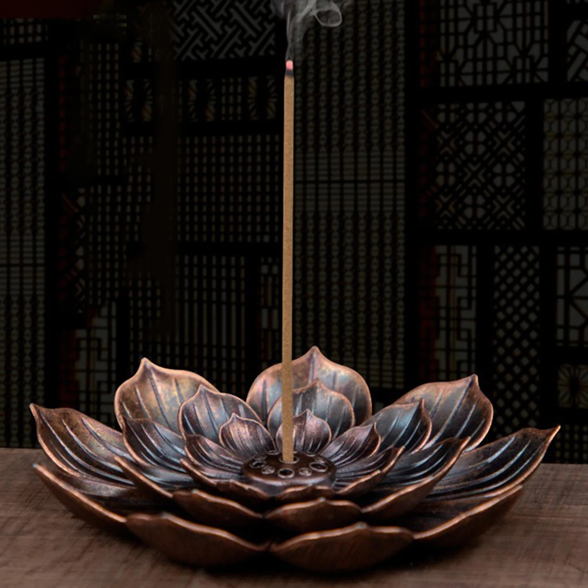 New 1PC Alloy Incense Burner Stick Holder Plate Buddhism Lotus Censer Bronze Nasturtium Incense Burner ﻿