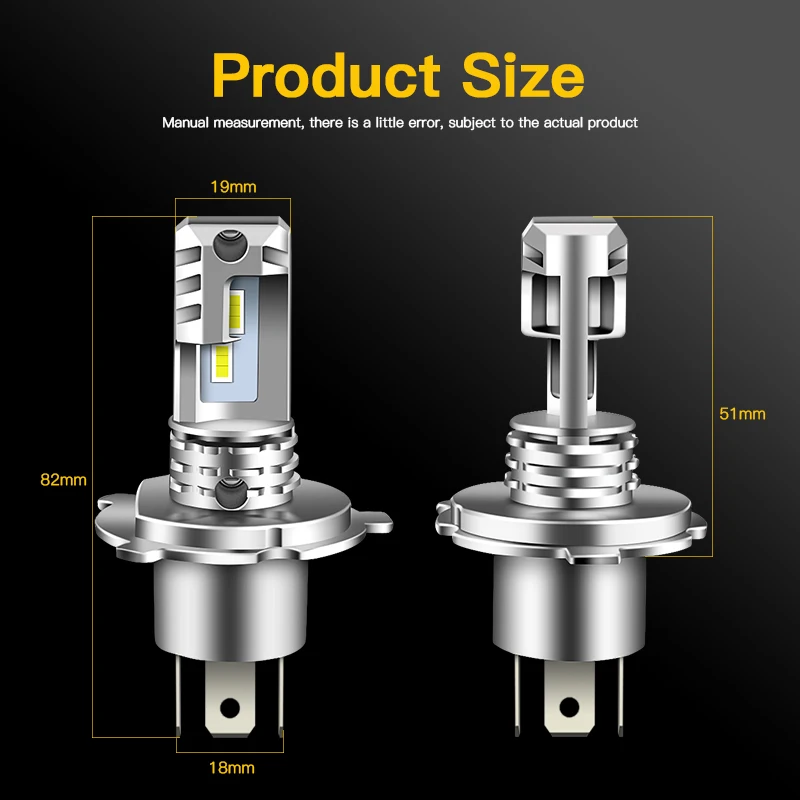 1/2PCS Motorcycle H4 9003 LED Headlight Bulbs Kit 9600lm 6000K For Can-Am Outlander Max 400 500 570 650 800R DS450 view 2