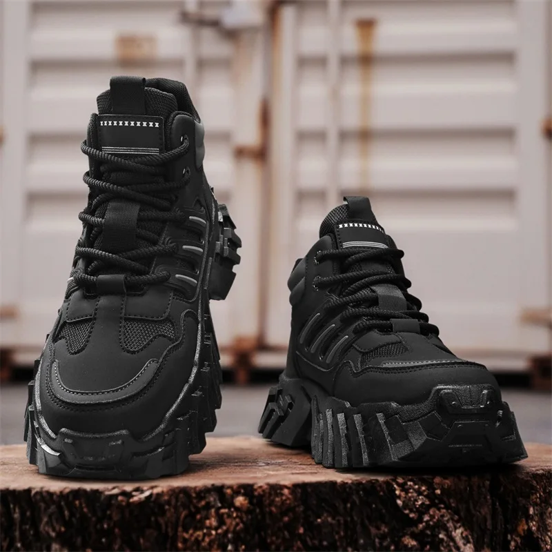 بلون أربعة مواسم كبيرة الحجم منتصف أعلى المضادة للانزلاق ومقاومة للاهتراء عالية الجودة جلد الرجال أحذية العمل الرياضية غير رسمية #6