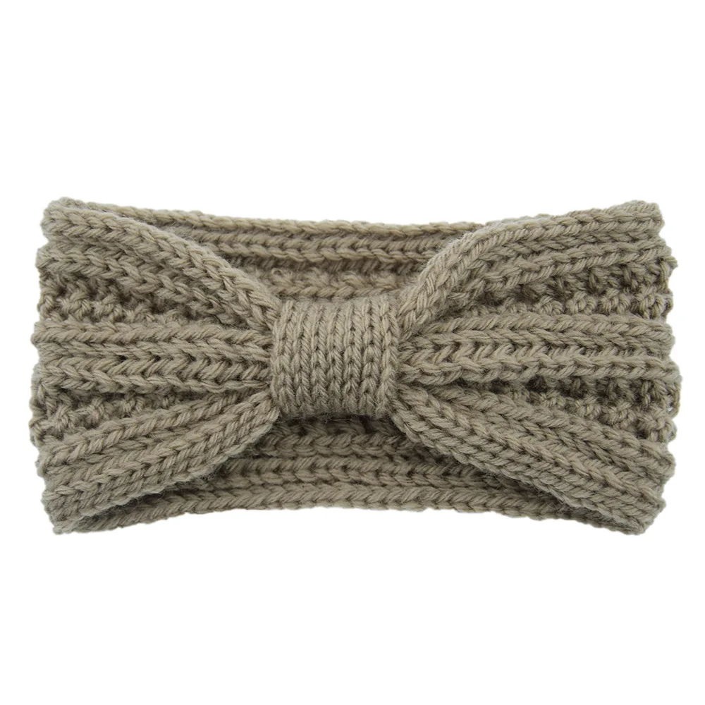 New Wheat Ear Bowknot Knitted Headbands for Woman Solid Hairband Elastic Sports Yoga Headwear Girls Hair Band Hair Accessories