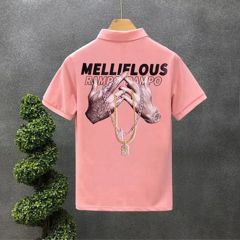 

Мужские рубашки поло с графическим рисунком, мужская одежда 2025, быстросохнущая музыкальная приталенная футболка, роскошная элегантная эластичная футболка с воротником для мужчин