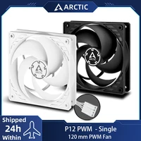 Ventilador ARCTIC P12 PWM, ventilador con caja de 120 mm con PWM, presión optimizada, motor silencioso, computadora, velocidad del ventilador: 200-1800 RPM
