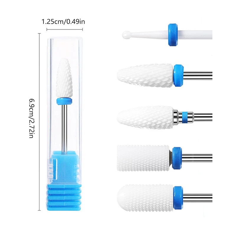 5Pcs Nail Drill Bits For Electric Drill Manicure Pedicure Tools Nail Polishing Machine Accessories Equipment