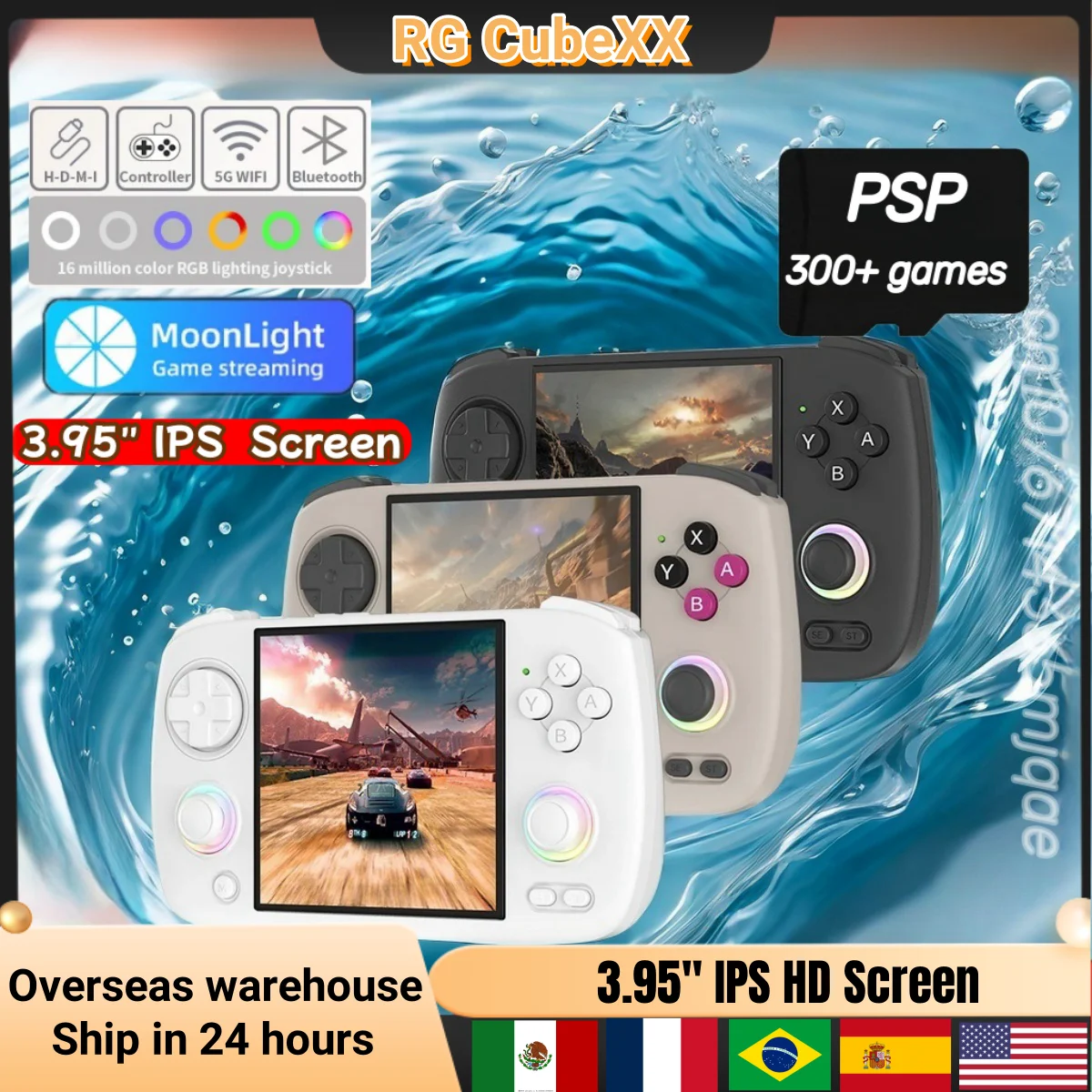 NEW ANBERNIC RG CUBEXX Retro Handheld Game Console Video Player Gaming Linux HD IPS RGB WIFI Bluetooth PSP Games Gift RGCUBEXX