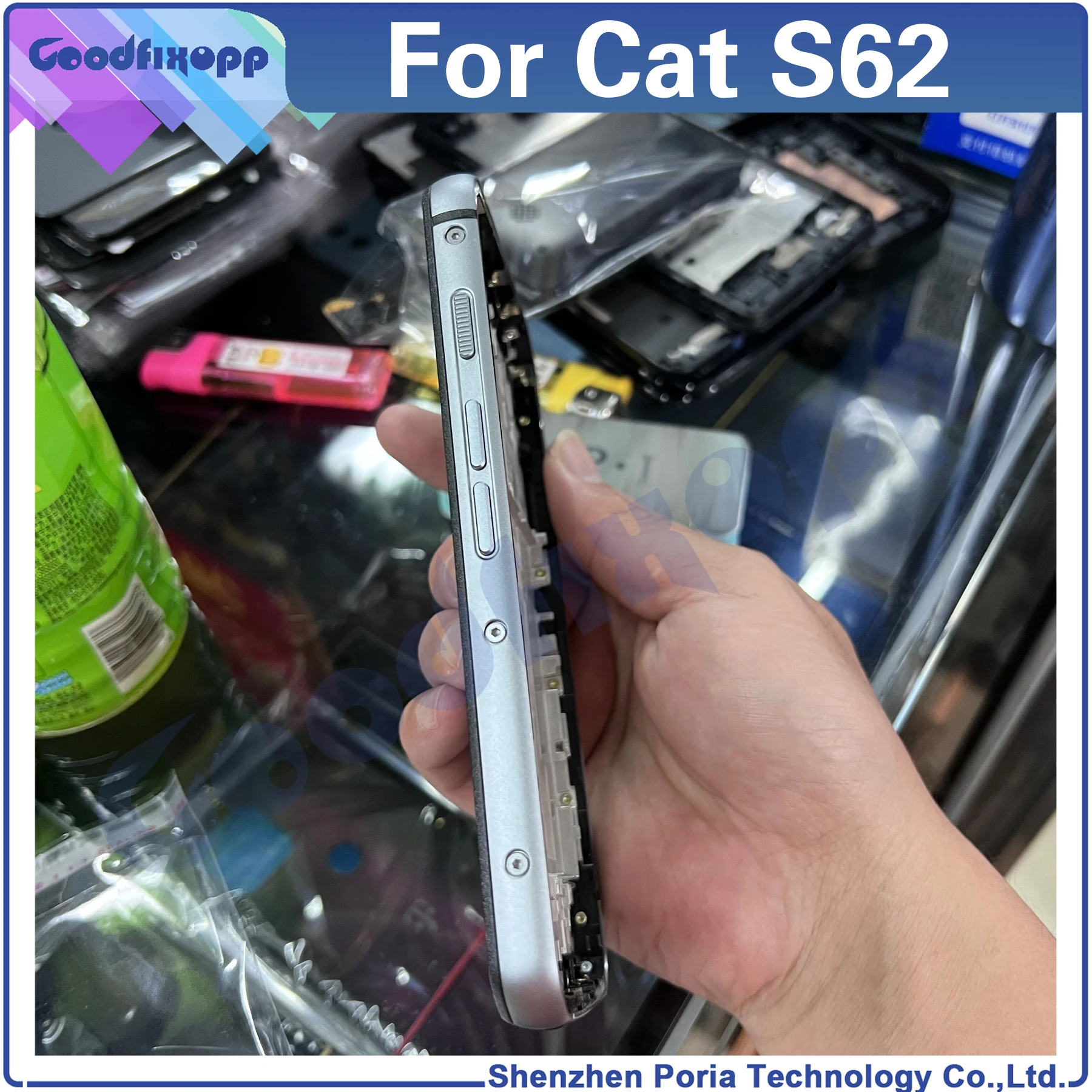 For Cat S62 Front Frame Battery Back Cover Rear Case Cover Middle Frame Rear Lid LCD Frame Replacement