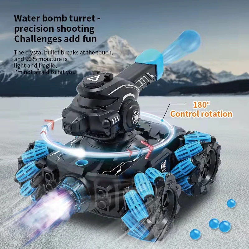 2.4G Water Bomb RC Tank Light And Music Shooting Toy Boy Tracked Vehicle Radio Control Combat Vehicle RC Vehicle Gifts For Kid