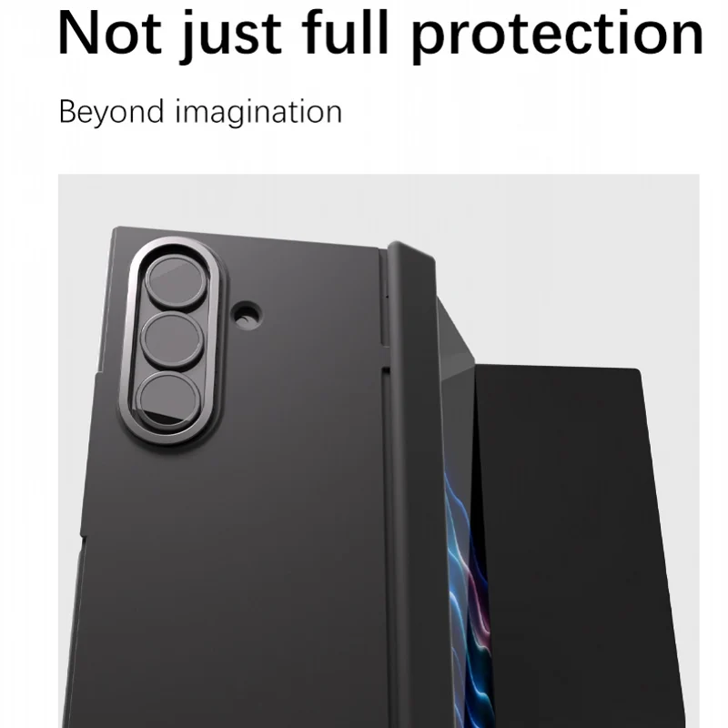 حافظة قابلة للطي لهاتف سامسونج جالاكسي Z TriFold ثلاثي الطي وحامل قابل للطي وفتحات للبطاقات غطاء فاخر من البلاستيك الصلب المقاوم للصدمات