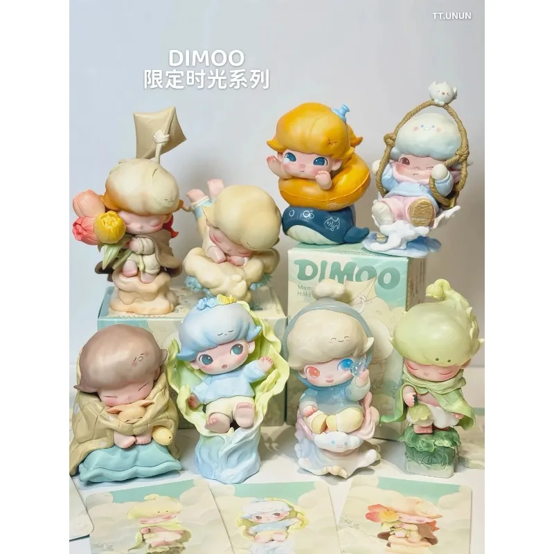 

POP MART DIMOO, ограниченная серия, фигурка серии времени, слепая коробка, модные оригинальные обесцвеченные игрушки, декоративная загадочная коробка, подарки