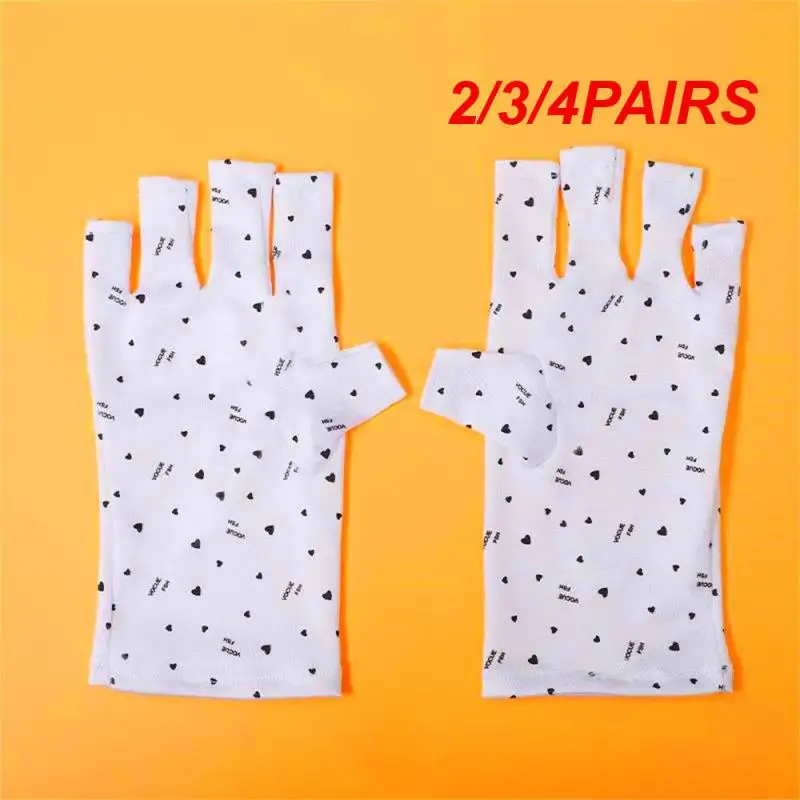 2/3/4PAIRS Nail Lamp Protective Gloves High Quality Long And Short Nail Care Protective Gloves Finger-less Gloves