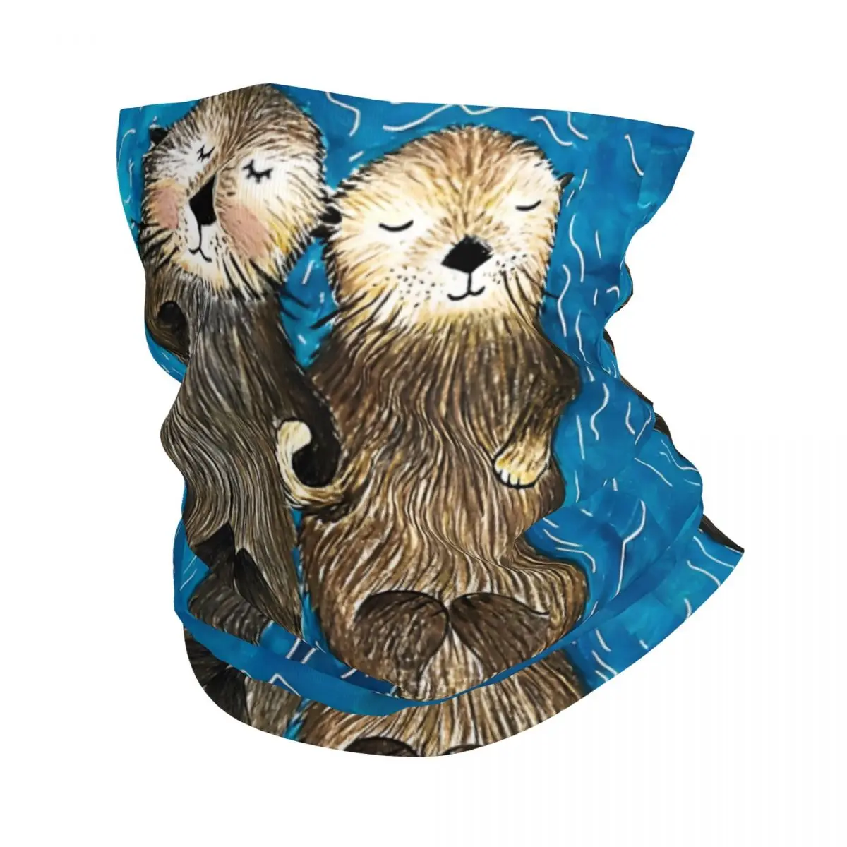 Sea Otters Holding Hands Thin Bandana Neck Gaiter Wrap Scarf Headband Neck Cover