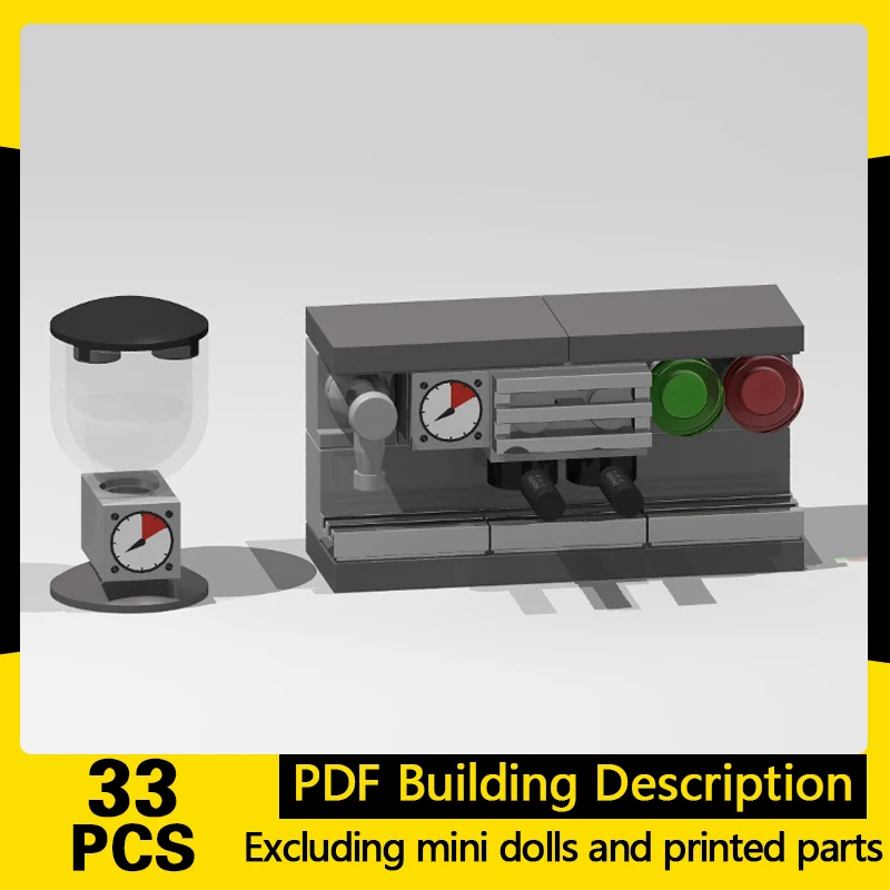 

Street View Model MOC Building Bricks Coffee Machine With Grinder Modular Technology Gifts Holiday Assemble Children Toys Suit