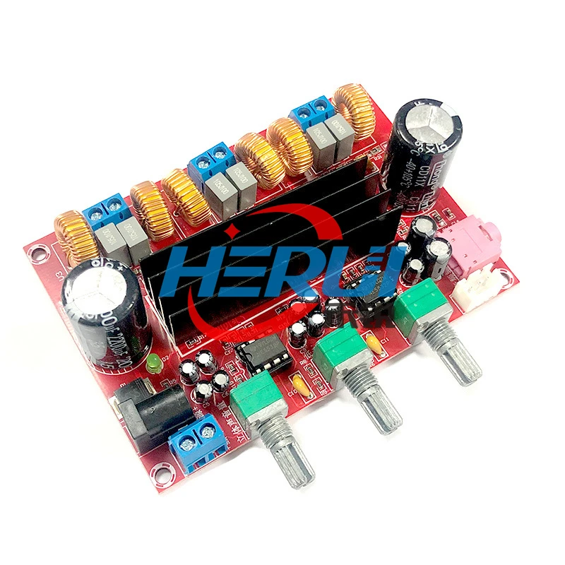 XH-M139 2.1 channel digital power amplifier board 12V-24V wide voltage TPA3116D2 2*50W+100W