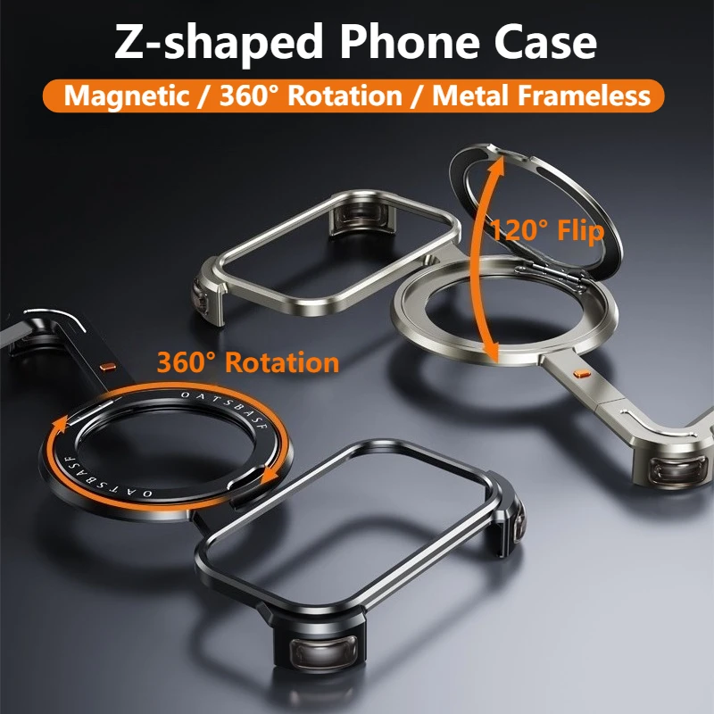 Eary Metall Magnetische Handyhülle für iPhone 18 Pro Max 17 Pro Max Air für Magsafe 360 ° Stoßfeste Schutzhülle ohne Rahmen – Detail 4