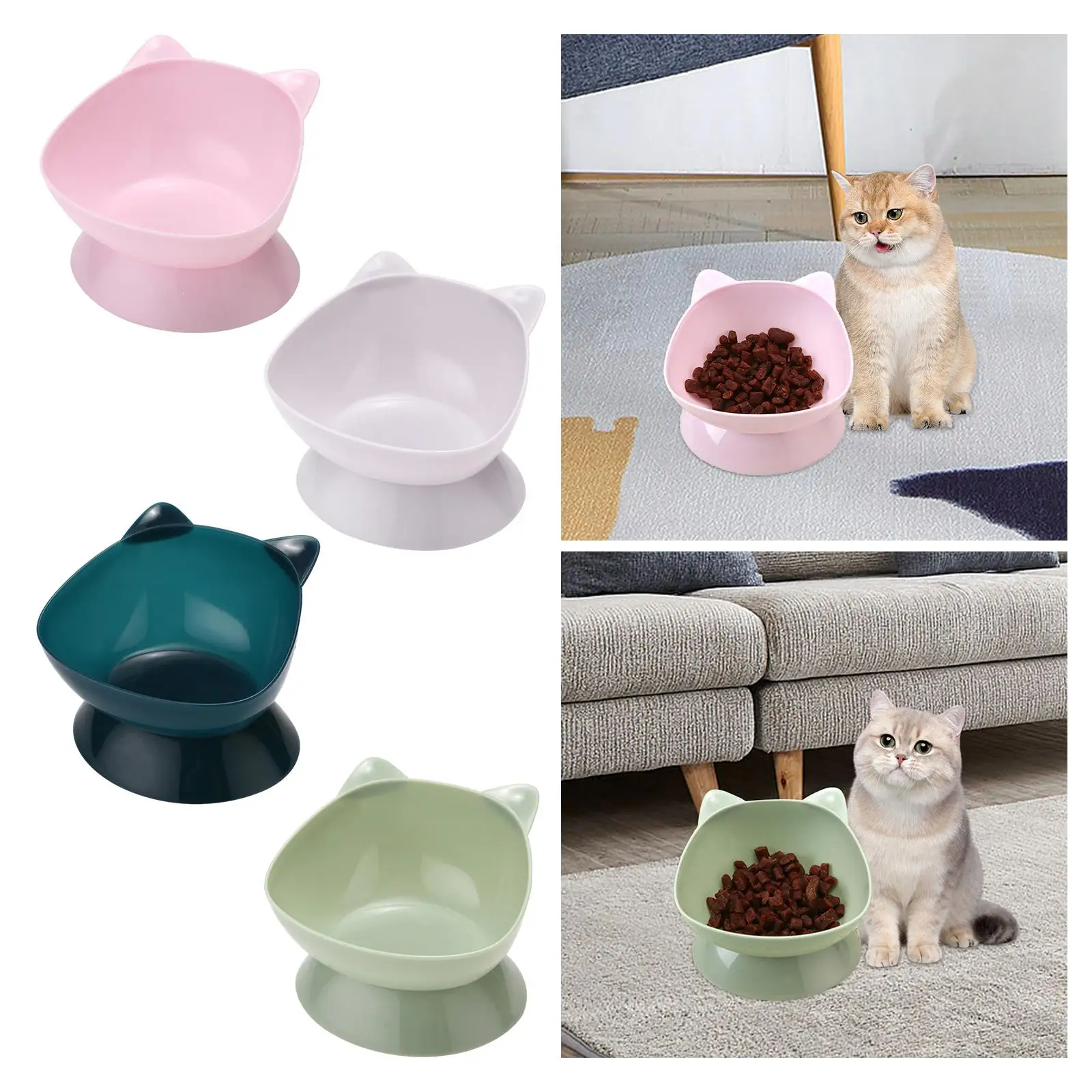 Raised Cat Bowl Small Dog Waterer Protect Pet's Spine Stable Durable Tilted Pet Feeder Kitten Water Bowl for Small Medium Dogs image 4