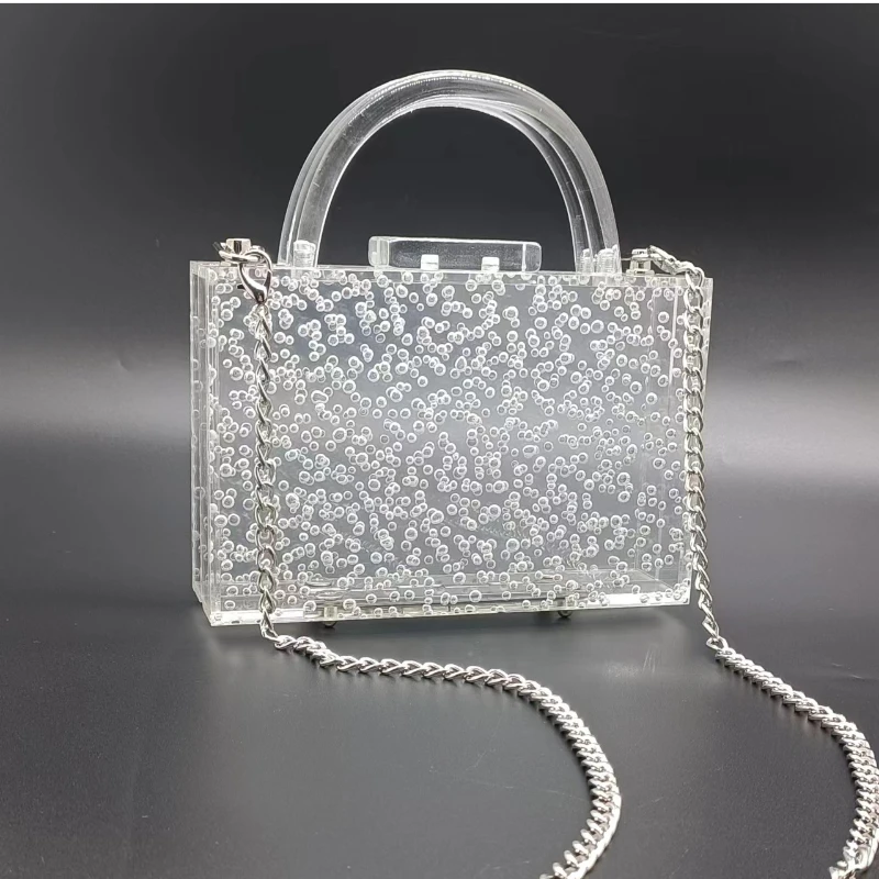 Acrylic Bubble Transparent Bag New Trendy Evening Clutch Handbag Designer Luxury Brand Bags Square Women's Shoulder Tote Wallet - Image 3
