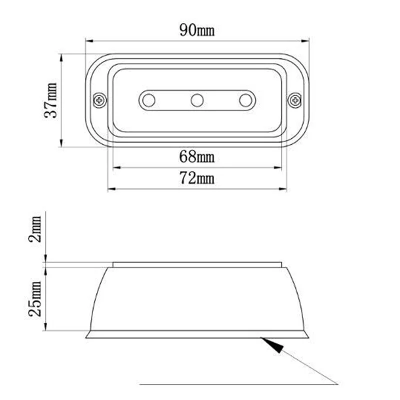 Luz de advertencia estroboscópica de montaje en superficie de coche brillante de 3Leds, luz de emergencia Led para parrilla, modo de flash 22, resistente al agua