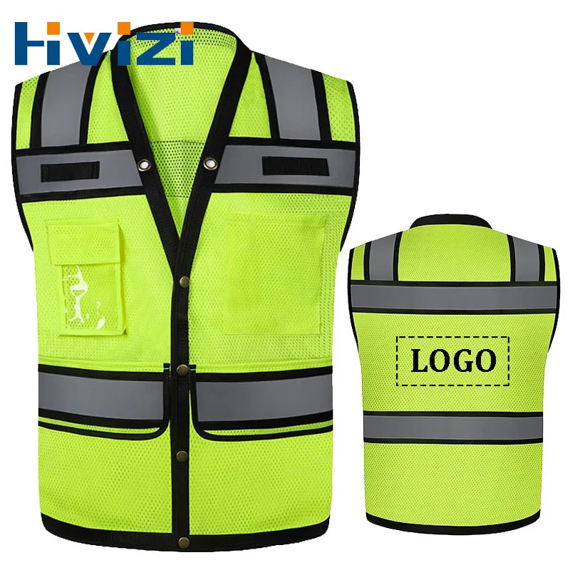 

1 PCS Free Custom LOGO Reflective Safety Vest High Visibility Construction Work Uniforms Logo Printing