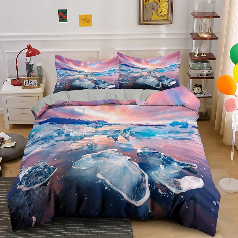 Glacier Wonder 3D Printed Bedding Set Single Double Queen King Duvet Cover With Pillowcase 2/3pcs Bed Sets Home Textile