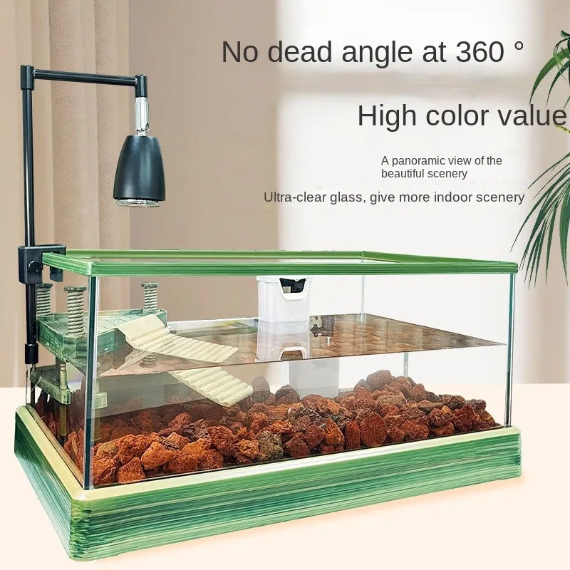 

Superior Functional Multi Layer Glass Rectangle Turtle Tank Eco-friendly 20L Living Room Enclosure with Lamp Habitat Setup