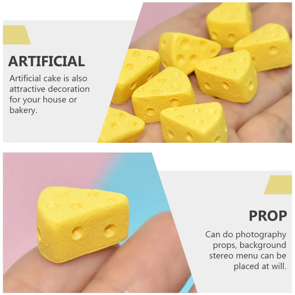 

50pcs Simulation Cakes Miniature Fake Cheese Models Photography Props Display Decorations Real Touch Sturdy Beautiful Suitable