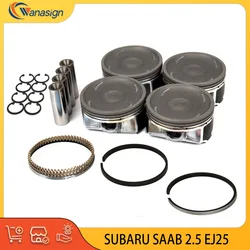STD Engine Parts Pistons With Rings Set Kit Fit For SAAB Subaru Impreza Forester Legacy Outback 2.5L H4 GAS SOHC 1998-2006 EJ25