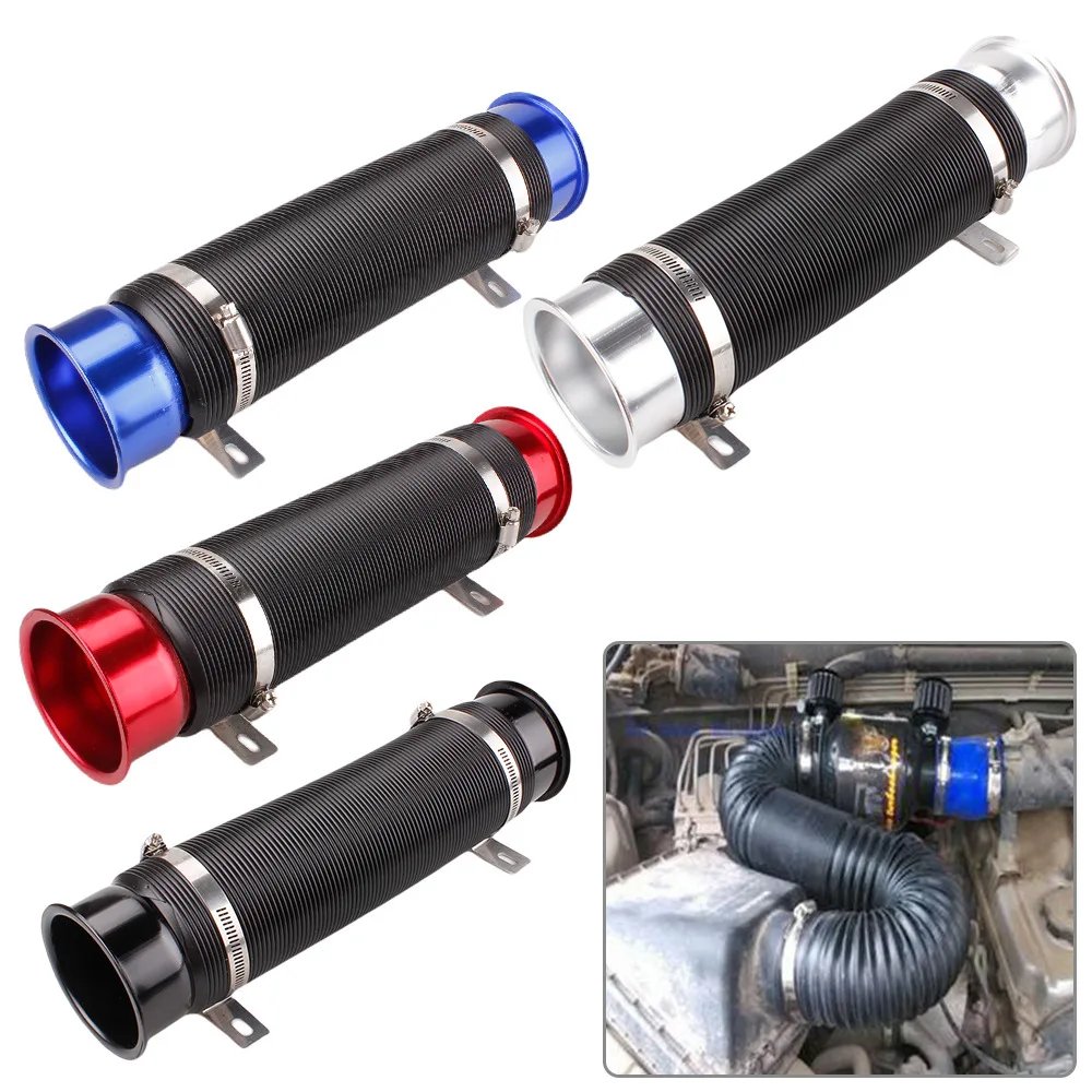 3-Inch 76mm automotive air intake telescopic tube, adjustable turbocharged intake pipe, modified cold air diversion hose