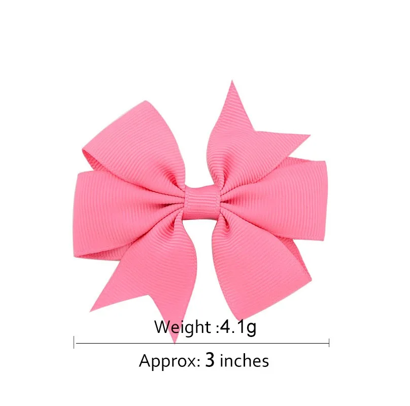 24pcs/Set Solid Grosgrain Ribbon Hair Clips for Girls Hair Bows Hairpins 3 To14 Age Children Handmade Hairgrips Hair Accessories image 4