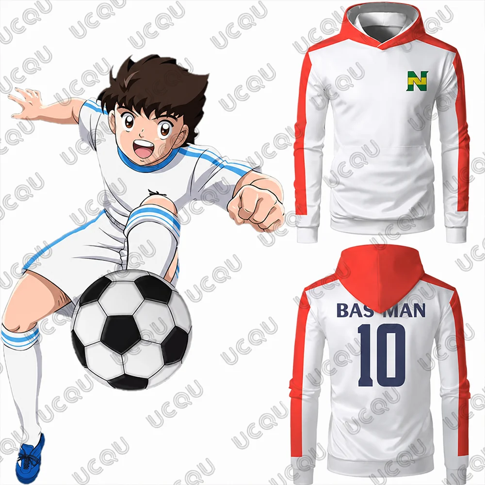 Anime Nankatsu Captain Tsubasa Print Men's and Women's Hoodie Autumn Casual Pullover Oversized Sweatshirt Sports Jersey Kids Top