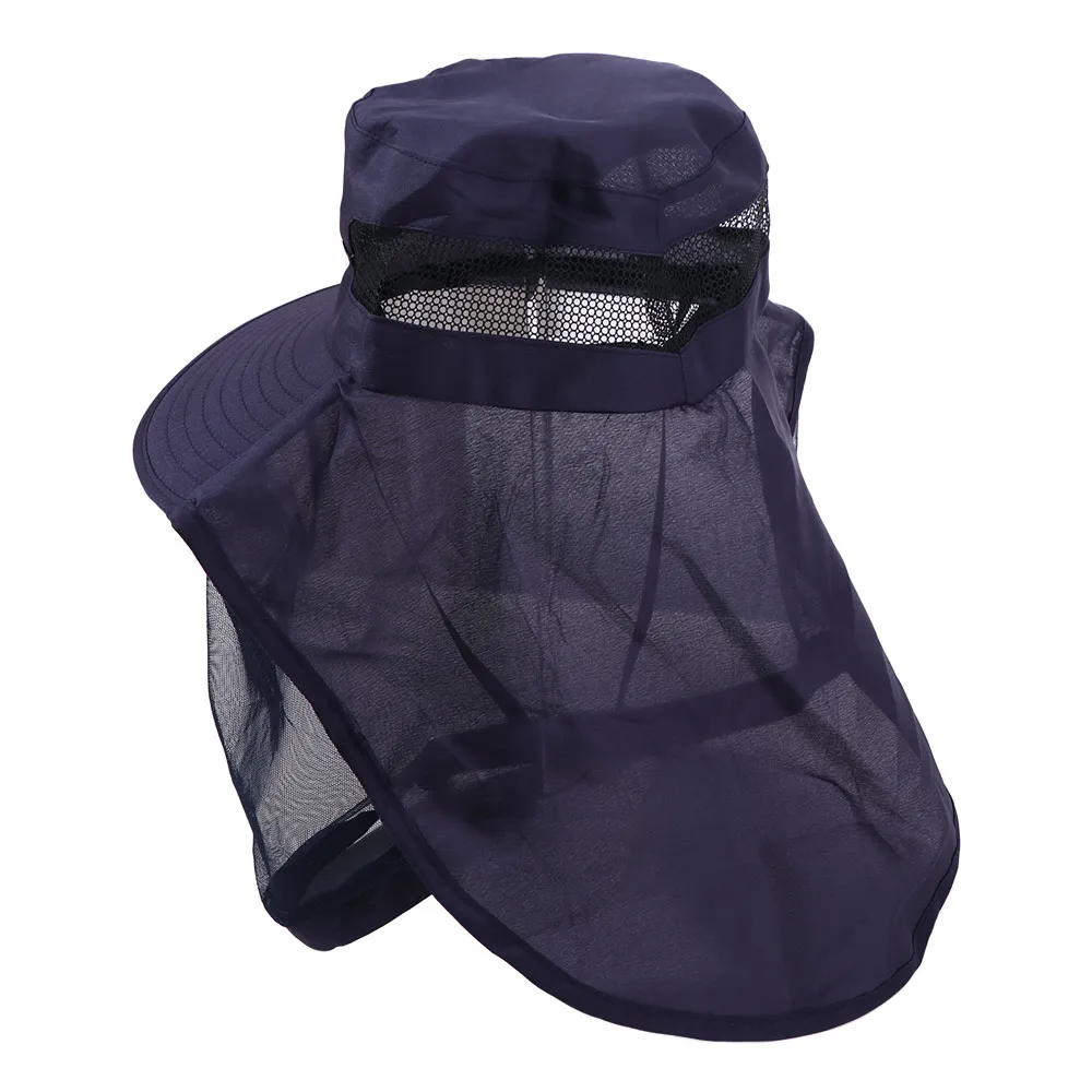 Casual Foldable Bee Mosquito Hat Insect Proof Wide Brim Net Cover Fisherman Hat Mesh Mask Sun Hat Sun Protection Hat Camping