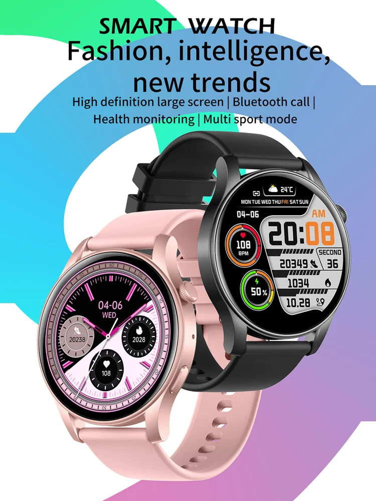 Time Owner Smart Watch Fashion Men's and Women's Bluetooth Call Answering/Dialing Waterproof Watch Health Monitoring Pedometer