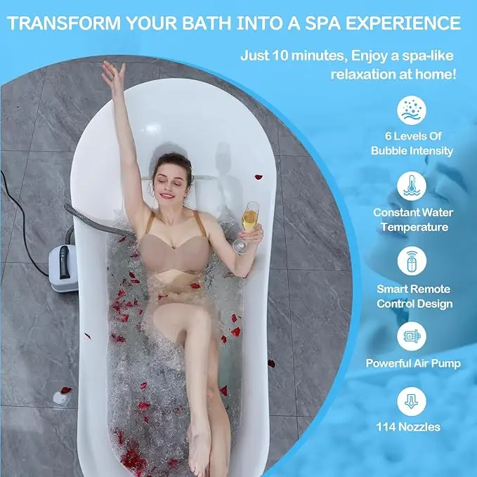 Vasca da bagno elettrica Materasso per massaggio a bolle Bagno impermeabile Spa Tappetino per massaggio a bolle d'aria Massaggiatore termico per bagno gorgogliante per tutto il corpo