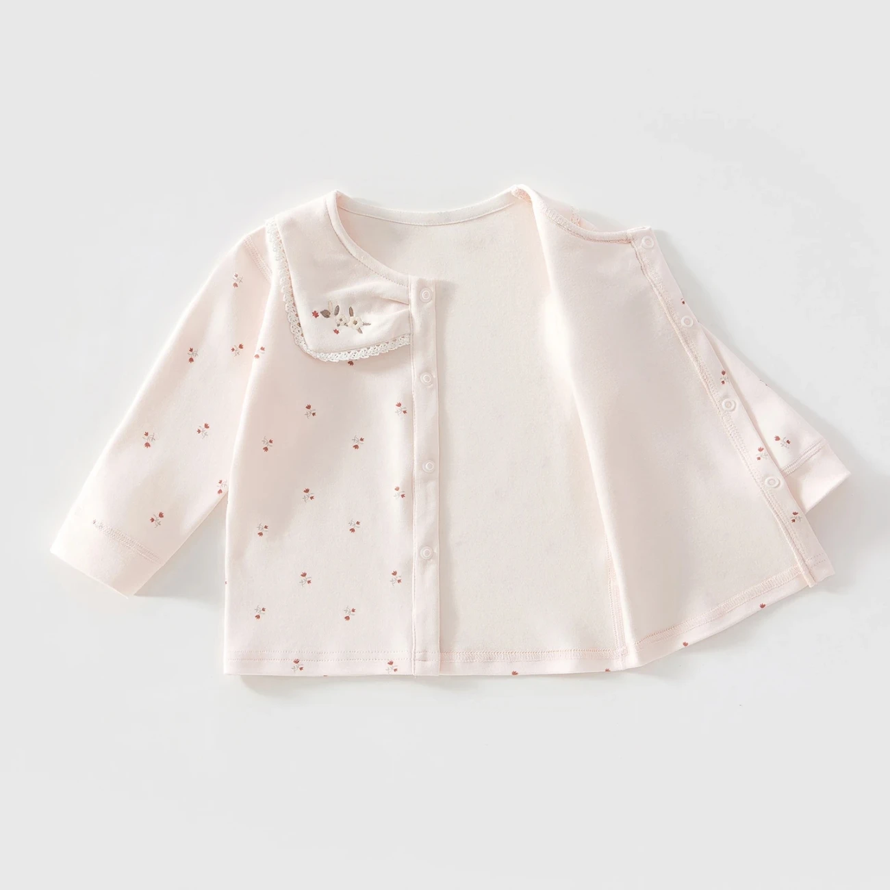 Spring and Autumn Baby Pure Cotton Seamless Four-Season Autumn Clothing Set, Two-Piece Home Wear, Princess Style, British Style, Skin-Friendly
