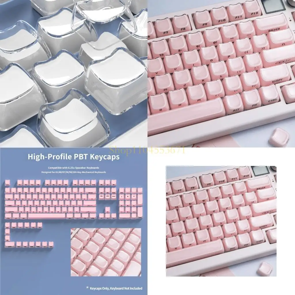 Best Seller Full Set Of 119 Crystals Clear Jelly Side Legends Keycaps for Most Mechanical Keyboards with Smooth Typing Feel