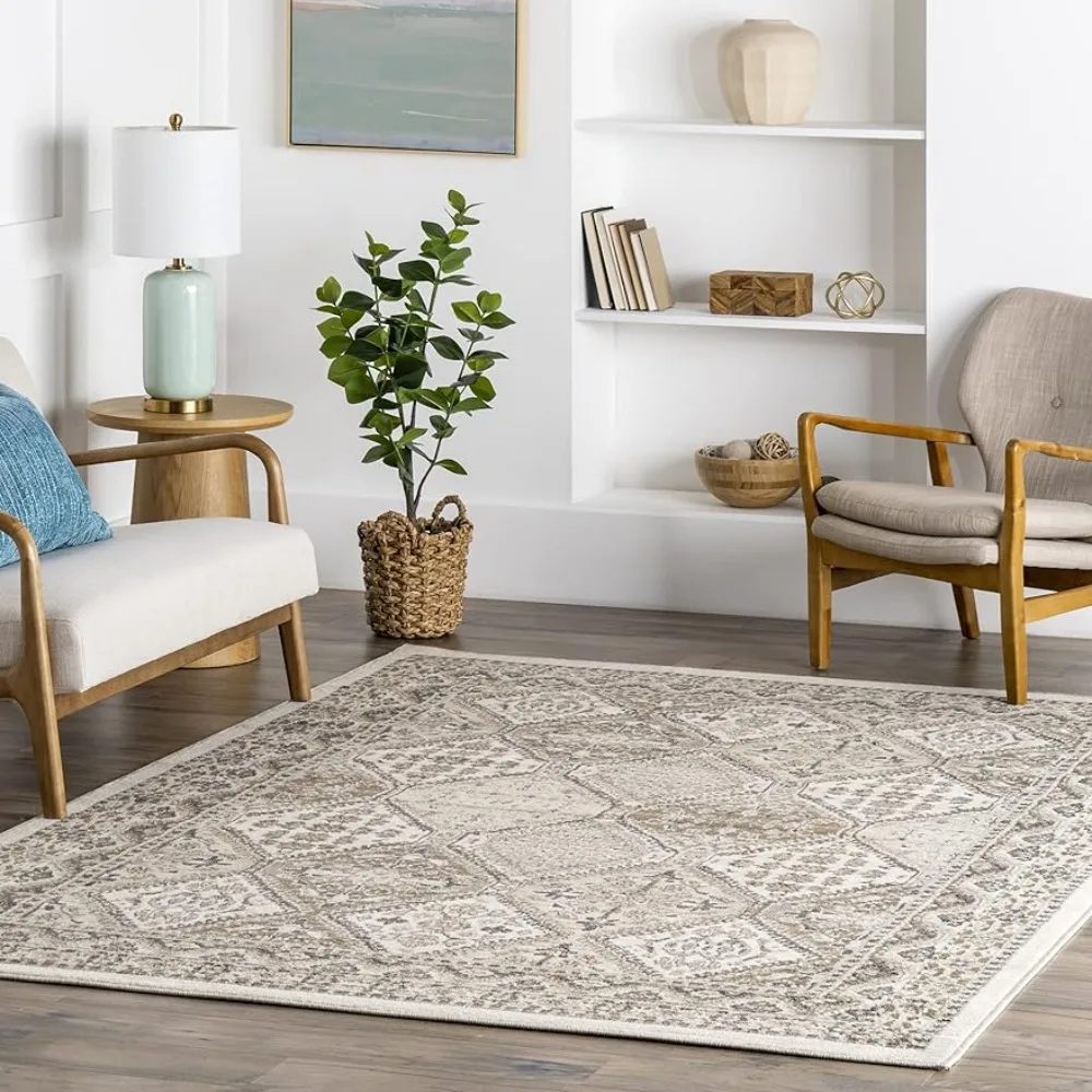 

9x12 Carpets for Living Room Decor Beige Becca Traditional Tiled Area Rug Decoration Home Decorations Carpet Textile Garden