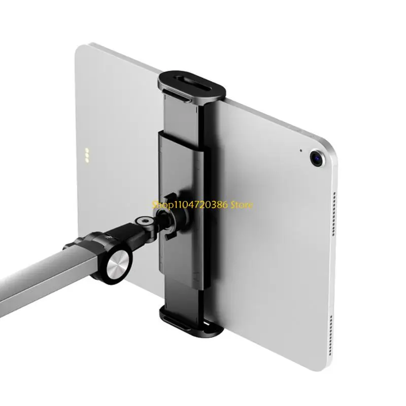 K0EA Spring Loaded Double Pull Clamp Holder For 5-12.9inch Tablets Phone Attachment