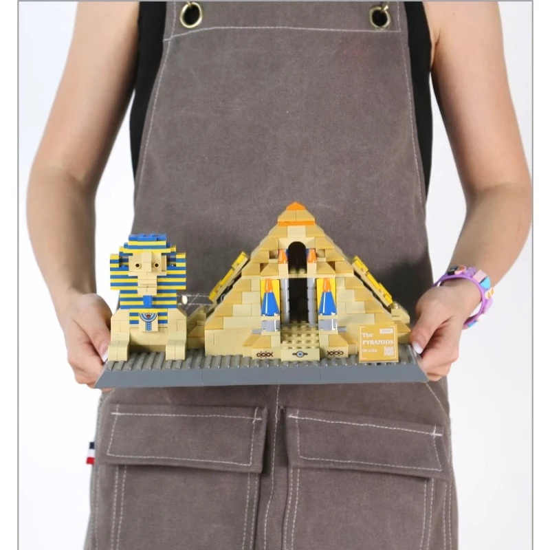 SEMBO Egyptian Giza Pyramid Building Blocks Creative Trendy Assembling Landmark Ancient Building Ornaments Educational Toys